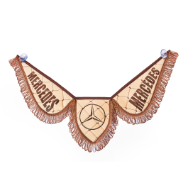 Вымпел тройной MERCEDES эко-кожа бежевый (на присосках) Вымпел тройной MERCEDES эко-кожа бежевый (на присосках)