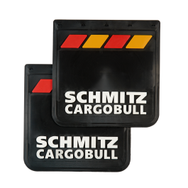 Брызговики прицепа SCHMITZ CARGOBULL 400*400 (LUX PRO) Черные с белой надписью Брызговики прицепа SCHMITZ CARGOBULL 400*400 (LUX PRO) Черные с белой надписью