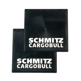 Брызговики прицепа SCHMITZ CARGOBULL 400*400 (LUX) Чёрные с белой надписью Брызговики прицепа SCHMITZ CARGOBULL 400*400 (LUX) Чёрные с белой надписью