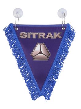 Вымпел автомобильный SITRAK с бахромой (20х26 см) синий фон Вымпел автомобильный SITRAK с бахромой (20х26 см) синий фон