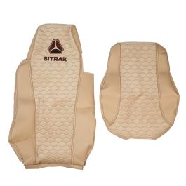 Чехлы сиденья для автомобиля SITRAK (ST01) Премиум бежевая кожа и бежевый велюр (соты) 112784 Чехлы сиденья для автомобиля SITRAK (ST01) Премиум бежевая кожа и бежевый велюр (соты) 112784