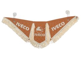 Вымпел автомобильный Тройной для IVECO (Экокожа с вышивкой) фокс кожа и бежевая бахрома (12085) Вымпел автомобильный Тройной для IVECO (Экокожа с вышивкой) фокс кожа и бежевая бахрома (12085)