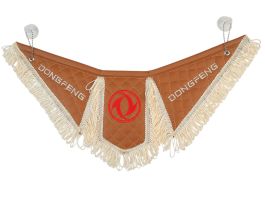 Вымпел автомобильный Тройной DONGFENG (экокожа с вышивкой) фокс кожа и бежевая бахрома (12079) Вымпел автомобильный Тройной DONGFENG (экокожа с вышивкой) фокс кожа и бежевая бахрома (12079)