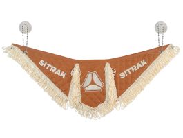 Вымпел автомобильный Тройной SITRAK (экокожа с вышивкой) фокс кожа и бежевая бахрома (12094) Вымпел автомобильный Тройной SITRAK (экокожа с вышивкой) фокс кожа и бежевая бахрома (12094)