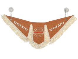 Вымпел автомобильный Тройной VOLVO (экокожа с вышивкой) фокс кожа и бежевая бахрома (12095 ) Вымпел автомобильный Тройной VOLVO (экокожа с вышивкой) фокс кожа и бежевая бахрома (12095 )
