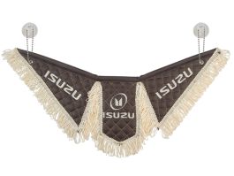 Вымпел автомобильный Тройной ISUZU (экокожа с вышивкой) коричневая кожа и бежевая бахрома (11918) Вымпел автомобильный Тройной ISUZU (экокожа с вышивкой) коричневая кожа и бежевая бахрома (11918)