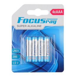 Батарейки мизинчиковые ААА 1,5В FOCUSray SUPER ALKALINE тип LR03/BL4 1/12/144 (4 шт.) в блистере Батарейки мизинчиковые ААА 1,5В FOCUSray SUPER ALKALINE тип LR03/BL4 1/12/144 (4 шт.) в блистере