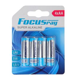 Батарейки пальчиковые АА 1,5В FOCUSray SUPER ALKALINE тип LR6/BL4 1/12/144 (4 шт.) в блистере Батарейки пальчиковые АА 1,5В FOCUSray SUPER ALKALINE тип LR6/BL4 1/12/144 (4 шт.) в блистере