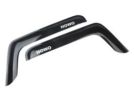 Дефлекторы окон HOWO А7 накладные (короткий угол) Черные Дефлекторы окон HOWO А7 накладные (короткий угол) Черные