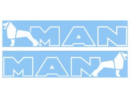 Наклейки на автомобиль MAN вырезанные (14х66 см) Белые (комплект 2 шт.) Наклейки на автомобиль MAN вырезанные (14х66 см) Белые (комплект 2 шт.)