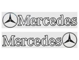 Наклейки MERCEDES вырезанные (14х66 см) Черные (комплект 2 шт.) 