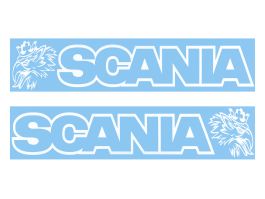 Наклейки на автомобиль SCANIA вырезанные (14х66 см) Белые (комплект 2 шт.) Наклейки на автомобиль SCANIA вырезанные (14х66 см) Белые (комплект 2 шт.)