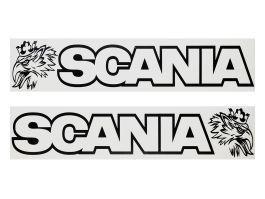 Наклейки на автомобиль SCANIA вырезанные (14х66 см) Черные (комплект 2 шт.) Наклейки на автомобиль SCANIA вырезанные (14х66 см) Черные (комплект 2 шт.)