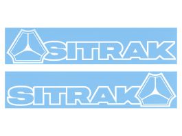 Наклейки на автомобиль SITRAK вырезанные (14х66 см) Белые (комплект 2 шт.)