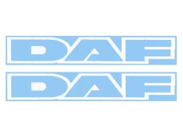 Наклейки на машину DAF вырезанные (8,5х50 см) Белые (комплект 2 шт.) Наклейки на машину DAF вырезанные (8,5х50 см) Белые (комплект 2 шт.)