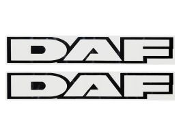Наклейки на машину DAF вырезанные (8,5х50 см) Черные (комплект 2 шт.) Наклейки на машину DAF вырезанные (8,5х50 см) Черные (комплект 2 шт.)