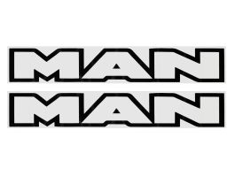 Наклейки на машину MAN вырезанные (8,5х50 см) Черные (комплект 2 шт.) 