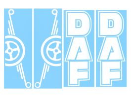 Наклейки на авто DAF (45х34 см) вырезанные Белые (комплект на две стороны) Наклейки на авто DAF (45х34 см) вырезанные Белые (комплект на две стороны)