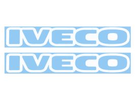 Наклейки на авто IVECO (45х34 см) вырезанные Белые (комплект на две стороны) 