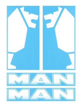 Наклейки на авто MAN (45х34 см) вырезанные Белые (комплект на две стороны) Наклейки на авто MAN (45х34 см) вырезанные Белые (комплект на две стороны)