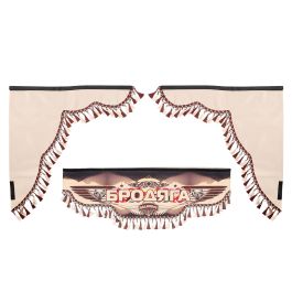 Ламбрекен лобового стекла с боковыми шторками Бродяга бежевый Ламбрекен лобового стекла с боковыми шторками Бродяга бежевый