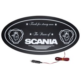 Светящаяся табличка в Спальник SCANIA (логотип) 12В 600х300 мм Светящаяся табличка в Спальник SCANIA (логотип) 12В 600х300 мм