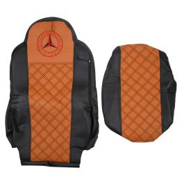 Чехол Кожа Кожа (премиум) MERCEDES ACTROS (MP2-MP3) 2004-2013г, MR41; черная кожа   фокс перфорация