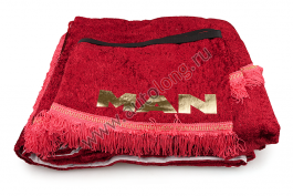 Шторы комплект MAN-2000 Красные (шторы на лобовое и спальник, ламбрекен на лобовое и спальник)