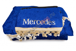 Шторы в кабину комплект MERCEDES Синие (шторы на лобовое и спальник, ламбрекен на лобовое и спальник)