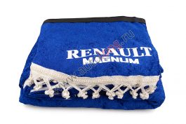 Шторы комплект RENAULT MAGNUM Синие (шторы на лобовое и спальник, ламбрекен на лобовое и спальник)