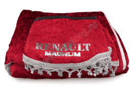 Шторы комплект RENAULT MAGNUM Красные (шторы на лобовое и спальник, ламбрекен на лобовое и спальник)