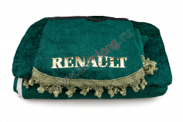 Шторы комплект RENAULT MAGNUM Зеленые (шторы на лобовое и спальник, ламбрекен на лобовое и спальник)