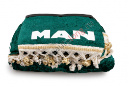 Шторы комплект MAN-2000 Зеленые (шторы на лобовое и спальник, ламбрекен на лобовое и спальник)
