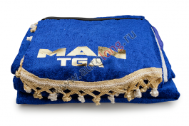 Шторы комплект MAN TGA XL Синие (шторы на лобовое и спальник, ламбрекен на лобовое и спальник)