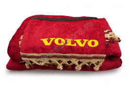 Шторы комплект на VOLVO VNL-670 Красные (шторы на лобовое и спальник, ламбрекен на лобовое и спальник) Шторы комплект на VOLVO VNL-670 Красные (шторы на лобовое и спальник, ламбрекен на лобовое и спальник)
