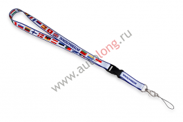 Шнурок на шею с карабином для ключей INTERNATIONAL Шнурок на шею с карабином для ключей INTERNATIONAL