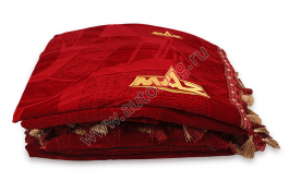 Шторы красные в кабину ЕВРО МАЗ комплект   подушка   покрывало   люк