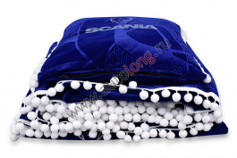 Шторы синие для SСANIA 5 серии, комплект   подушка   покрывало   люк