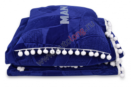 Шторы синие для MAN TGA XXL (новый) комплект   подушка   покрывало   люк