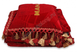 Шторы красные для MAN TGA XXL (новый) комплект   подушка   покрывало   люк