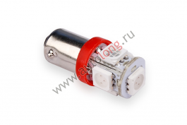 Лампа малый цоколь 24 V (кукуруза 5 диодов) красный Лампа малый цоколь 24 V (кукуруза 5 диодов) красный