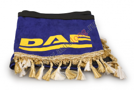 Ламбрекен лобового стекла и угол DAF (польская ткань) Синий с белым Ламбрекен лобового стекла и угол DAF (польская ткань) Синий с белым