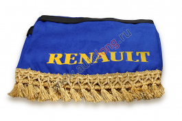 Ламбрекен лобового стекла и угол Renault (польская ткань) Синий с золотым Ламбрекен лобового стекла и угол Renault (польская ткань) Синий с золотым