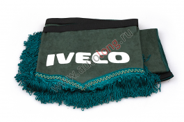 Ламбрекен лобового стекла и угол IVECO (польская ткань) Зеленый с бахромой Ламбрекен лобового стекла и угол IVECO (польская ткань) Зеленый с бахромой