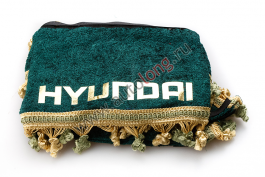 Ламбрекен лобового стекла и угол на грузовик Hyundai Зеленый с зелено-золотым Ламбрекен лобового стекла и угол на грузовик Hyundai Зеленый с зелено-золотым