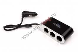 Разветвитель в прикуриватель авто 3-х фазный USB переключатель Разветвитель в прикуриватель авто 3-х фазный USB переключатель