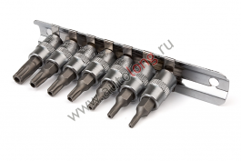 Набор головок вставка Torx 7пр 5 лучей (ТS10-ТS40) 1/4 Набор головок вставка Torx 7пр 5 лучей (ТS10-ТS40) 1/4