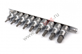 Набор головок со вставками Torx 9 предметов Т20-Т60 1/2 Набор головок со вставками Torx 9 предметов Т20-Т60 1/2