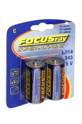 Батарейка FOCUSRAY SUPER ALAKLINE LR20/BL2 (средняя) 2 шт. Батарейка FOCUSRAY SUPER ALAKLINE LR20/BL2 (средняя) 2 шт.