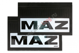 Брызговики задние светоотражающие MAZ из резины (Черная надпись) комплект